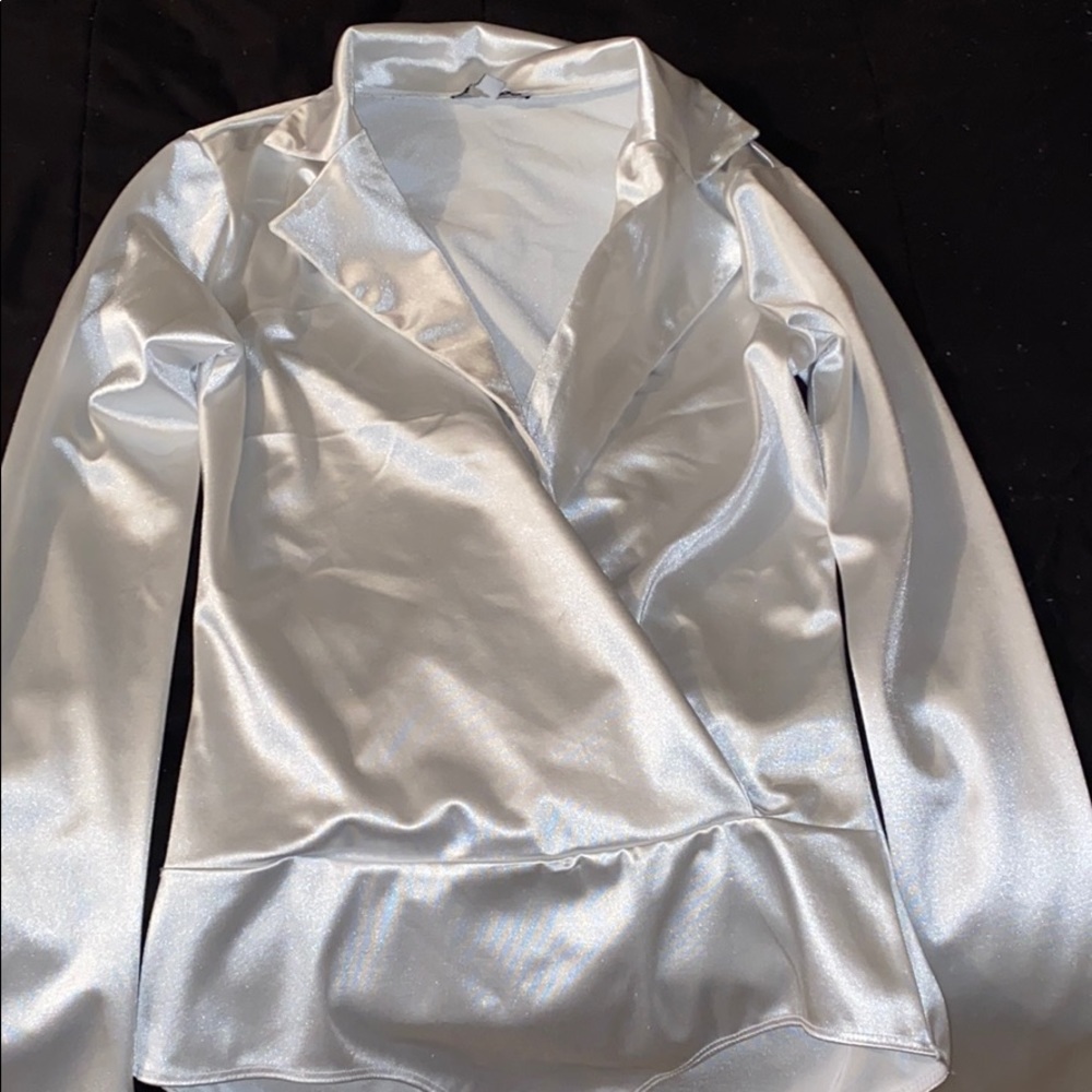 White Fashion Nova Body Suit blouse